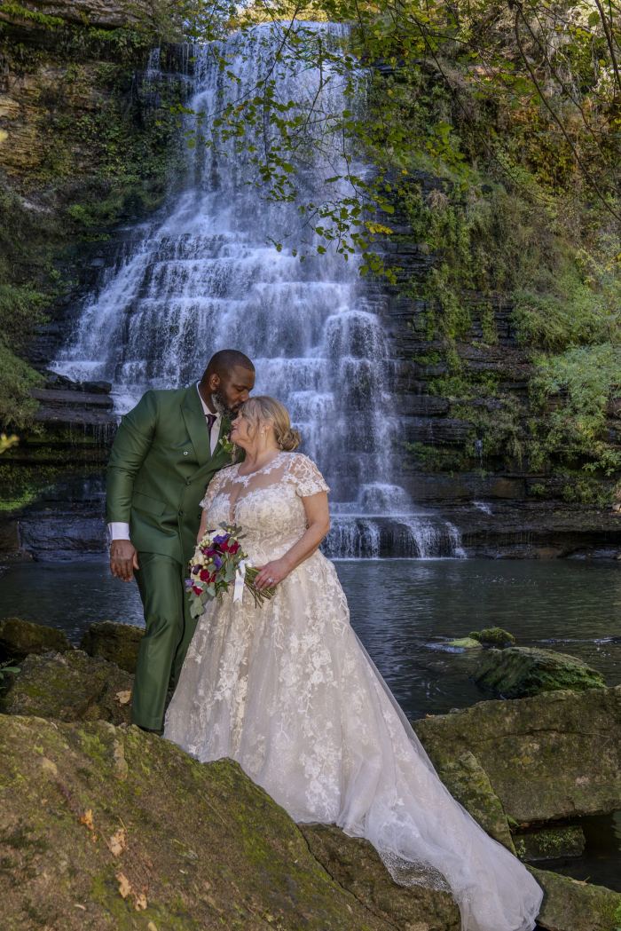 Bride beneath a softly lit veil at a Nashville elopement