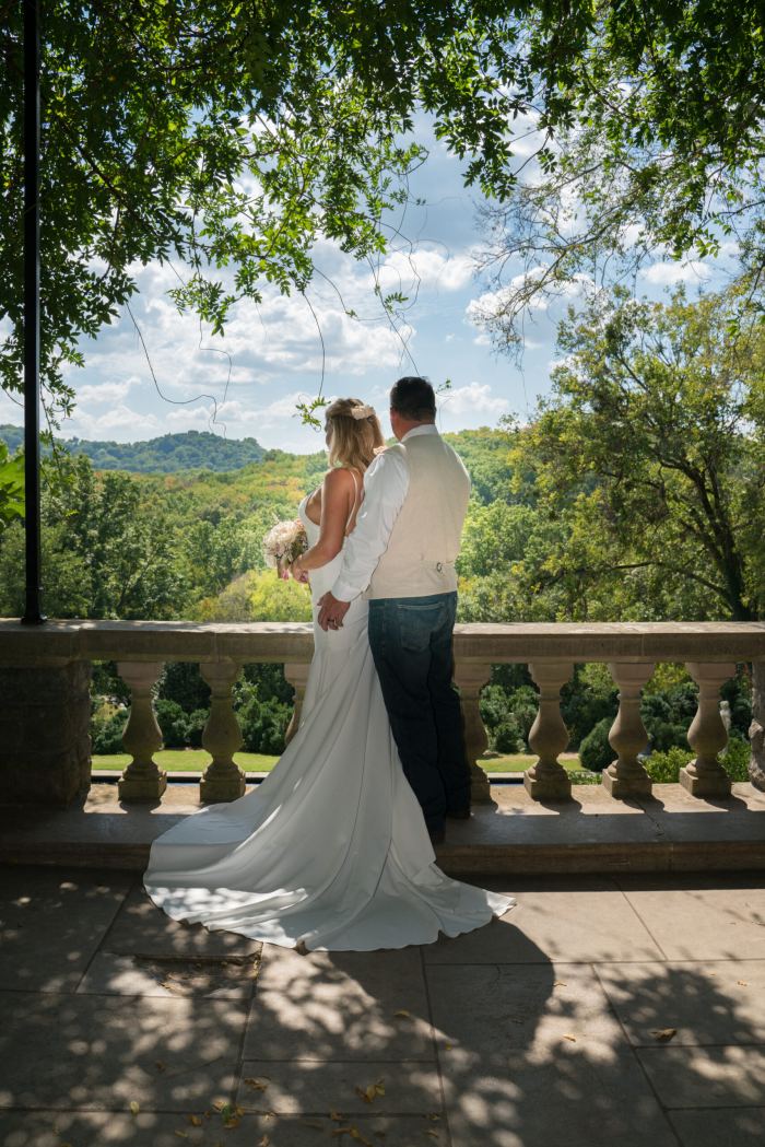 Couple take in rolling Tennessee hills from a scenic overlook